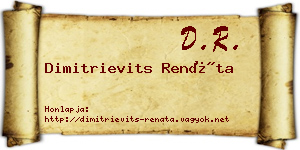 Dimitrievits Renáta névjegykártya